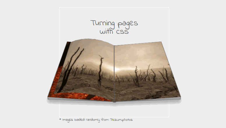 Images Turning pages Animation with CSS